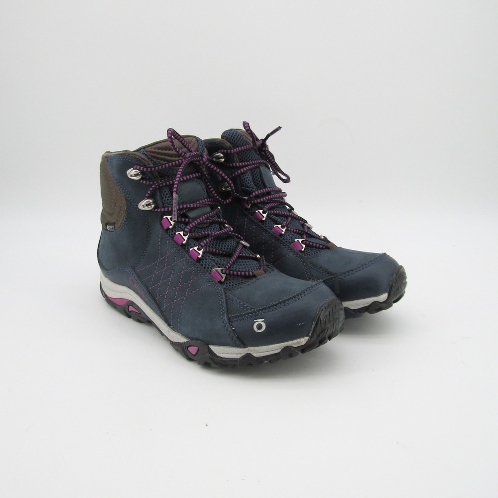 Oboz Sapphire Mid B-Dry Waterproof Hiking Boots Womens 7.5 Navy Blue Purple - Picture 5 of 9